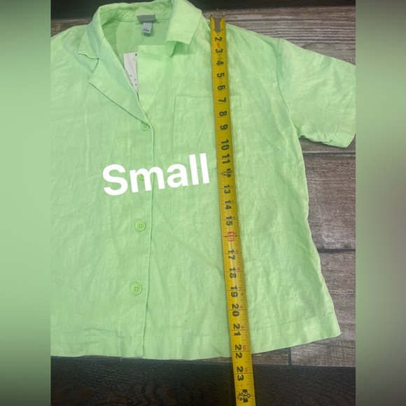 💚A NEW DAY Women’s Linen Short Sleeve Button-Down Camp Shirt Sz M NEW With Tags💚 - Picture 12 of 14
